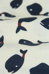 Whales! 1 Meter Medium Thickness Cotton-Linen Fabric, Fabric by Yard, Yardage Cotton Fabrics for Style Clothes, Bags - fabrics-top