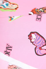 Alice and the Cheshire Cat pink! 1 Meter Printed Cotton Fabric, Fabric by Yard, Yardage Fabrics, Children  Kids - fabrics-top