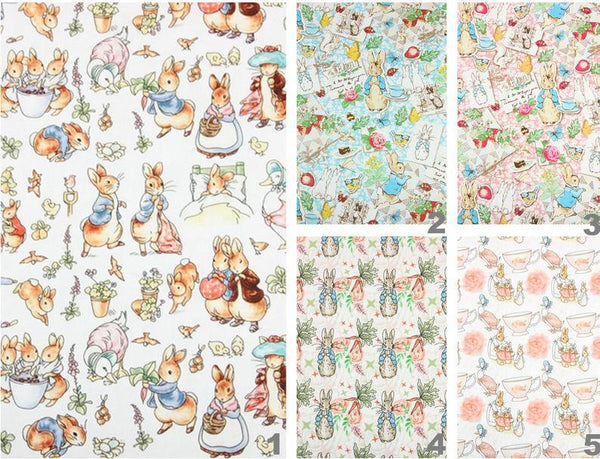 Peter Rabbit Series Drawing 5 Colors! 1 Meter Top Quality Printed Plain Cotton Fabric, Fabric by Yard,  Cotton Fabrics for  Style Clothing