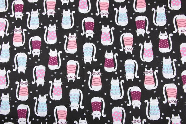 Cats! 1 Meter Medium Thickness Plain Cotton Fabric, Fabric by Yard, Yardage Cotton Fabrics for  Style Garments, Bags 2 Colros