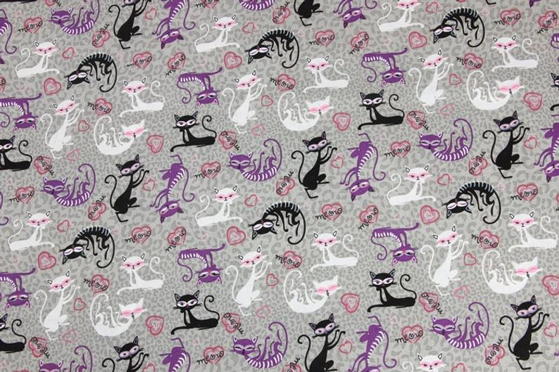 Cat Poses 2 Colors! 1 Meter Medium Thickness Plain Cotton Fabric, Fabric by Yard, Yardage Cotton Fabrics for  Style Garments, Bags - fabrics-top