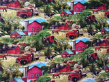 American Country Landscape A Farm! 1 Meter Medium Thickness Cotton Fabric, Fabric by Yard, Yardage Cotton Fabrics for Style Clothes