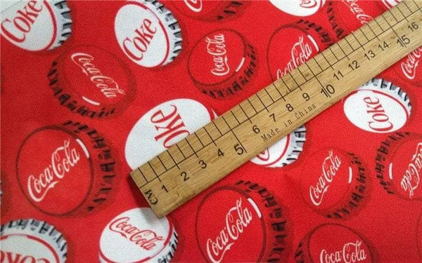 Coke Red! 1 Meter Light Stiff Polyester Toile Fabric, Fabric by Yard, Yardage Canvas Fabrics for Bags Coca cola Coke Bottles - fabrics-top