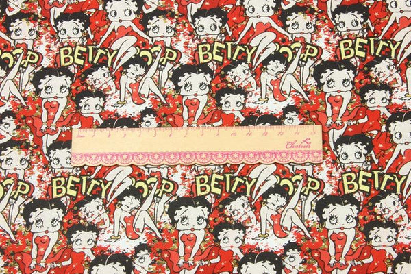 Betty Boop Red ! Betty Boop, 1 Meter Medium Thickness Cotton Fabric, Fabric by Yard, Yardage Cotton Fabrics for Style Clothes  Bags 2108 - fabrics-top