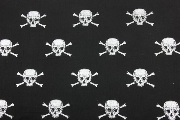 Skulls Black BW ! 1 Meter Medium Thickness Plain Cotton Fabric, Fabric by Yard, Yardage Cotton Fabrics  现货  A342