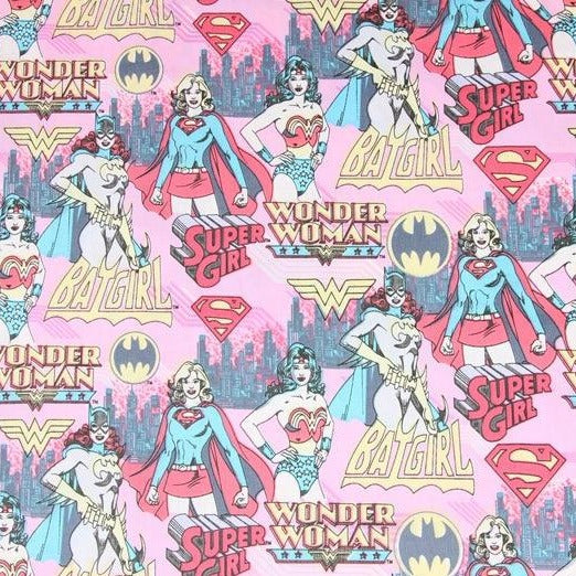 Super Heroines pink! 1 Meter Medium Cotton Fabric, Fabric by Yard, Yardage Cotton Fabrics for  Style Garments, Bags Super Hero Wonder Woman