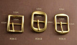 3.4cm Solid Brass  日“ Shape Brass 1-1/3'' Belt Buckles for Men, Vintage handmade Style, 3 Models Available - fabrics-top