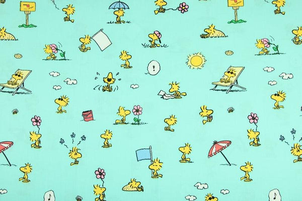 Snoopy and Woodstock turq!  1 Meter Plain Cotton Fabric, Fabric by Yard, Yardage Cotton Fabrics for  Style Garments, Bags