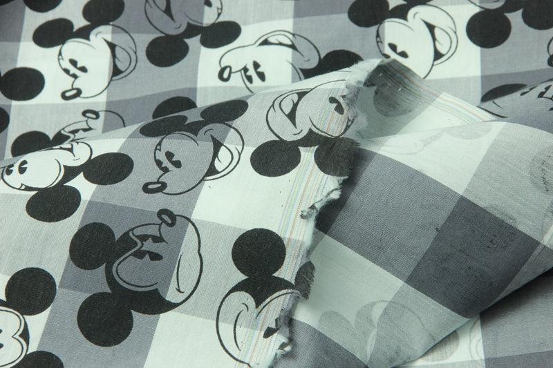 Mickey Gray Checks! 1 Meter Medium Thickness  Cotton Fabric, Fabric by Yard, Yardage Cotton Fabrics for  Style Garments, Bags - fabrics-top