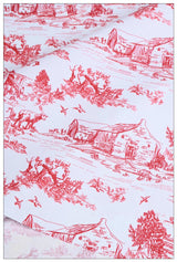 Sheep and Farm scenery Pastoral Print red ! 1 Meter Cotton Fabric, Fabric by Yard, Yardage Cotton Fabrics for Bags French Style - fabrics-top