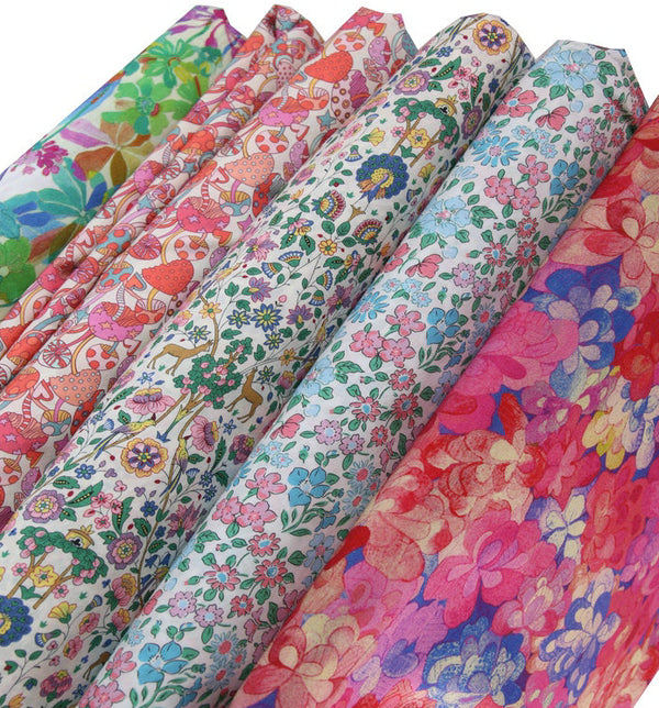 Liberty Style Floral Dress Fabrics! 1 Meter Light Weight Cotton Fabric, Fabric by Yard, Yardage Cotton Fabrics for  Style Garments, Bags