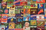 Commercial Ads Posters American Retro Pictures ! 1 Yard Medium Cotton Fabric, Fabric by Yard for Style Clothes, Bags