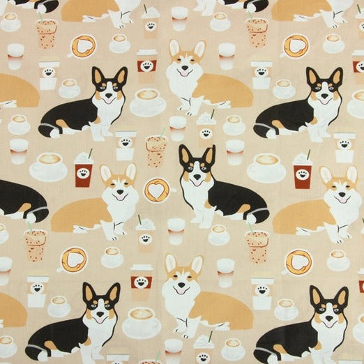 Corgis Dog! 1 Yard Medium Thickness Plain Cotton Fabric, Fabric by Yard, Yardage Cotton Fabrics for Clothes Crafts