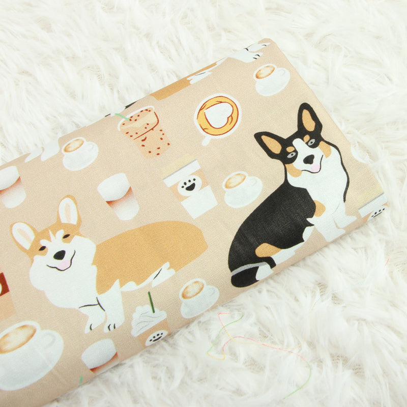 Corgis Dog! 1 Yard Medium Thickness Plain Cotton Fabric, Fabric by Yard, Yardage Cotton Fabrics for Clothes Crafts