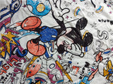 Drawing Big Mickey in Cosmos Space! 1 Meter Light weight Cotton Fabric, Fabric by Yard, Yardage Cotton Fabrics for  Style Garments, Bags