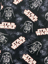 Darth Vader Black Star Wars ! 1 Meter Medium Thickness Cotton Fabric, Fabric by Yard, Yardage Cotton Fabrics for  Style Garments