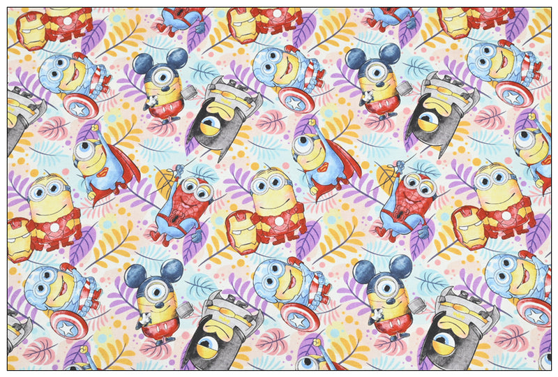 Minions New Series 11 prints! 1 Yard Medium Thickness  Cotton Fabric, Fabric by Yard, Yardage Cotton Fabrics for  Style Garments, Bags Yellow