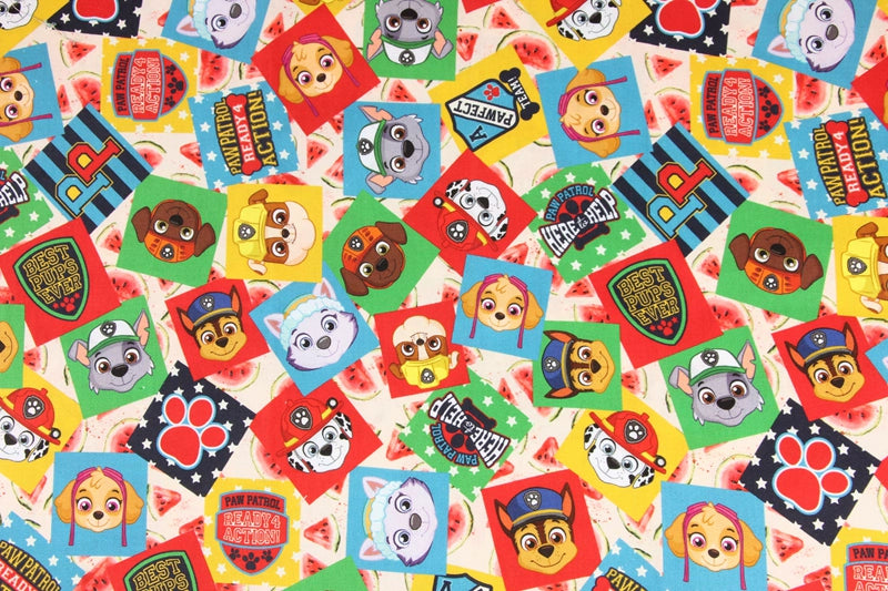 Paw Patrol Series 2 6 prints! 1 Meter Medium Thickness Cotton Fabric, Fabric by Yard, Yardage Cotton Fabrics for Style Clothes, Bags Dog