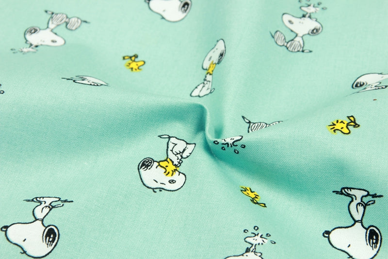 Classic Snoopy and Woodstock 2 colors! 1 Meter Medium Thickness Cotton Fabric by Yard, Yardage Cotton Fabrics for  Style Garments, Bags