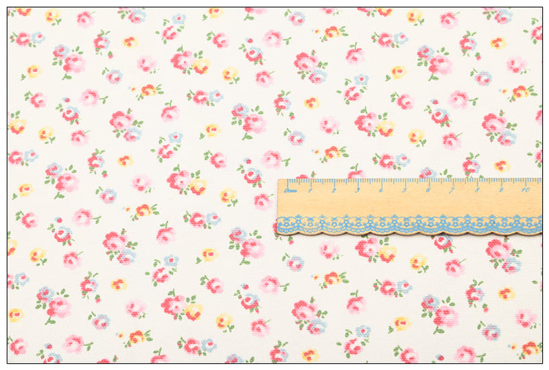 London Cath Kidston Floral 2 Prints ! 1 Meter Stiff Cotton Toile Fabric, Fabric by Yard, Yardage Cotton Canvas Fabrics for Bags English Retro