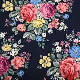 London Cath Kidston Floral 2 Prints ! 1 Meter Stiff Cotton Toile Fabric, Fabric by Yard, Yardage Cotton Canvas Fabrics for Bags English Retro