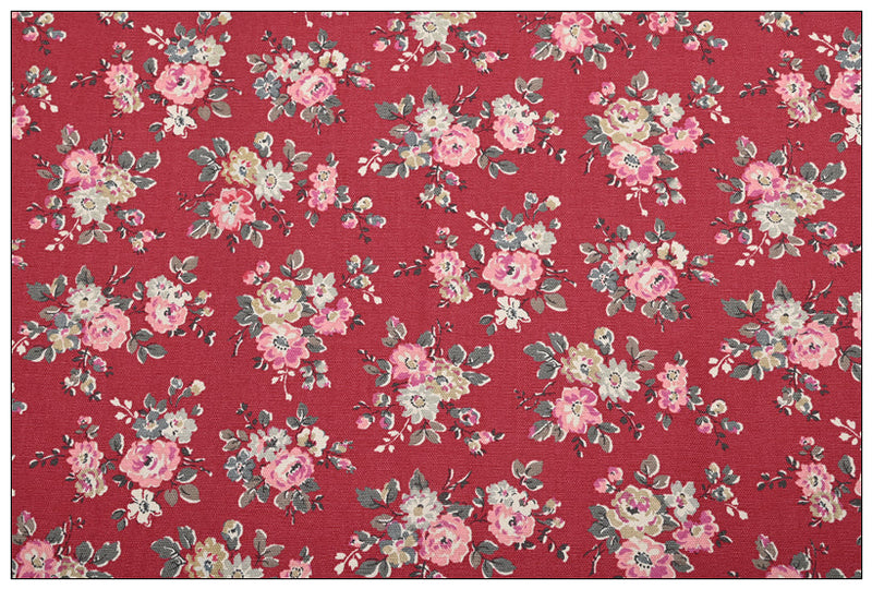 London Cath Kidston Floral 2 Prints ! 1 Meter Stiff Cotton Toile Fabric, Fabric by Yard, Yardage Cotton Canvas Fabrics for Bags English Retro