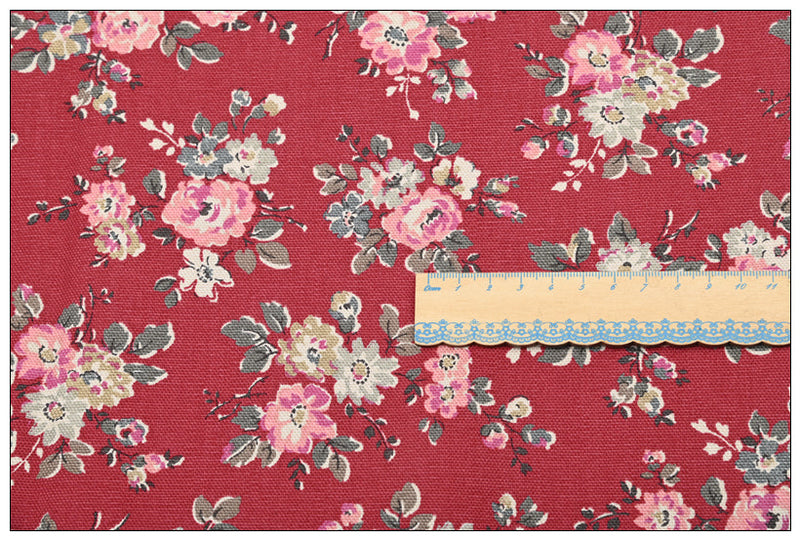 London Cath Kidston Floral 2 Prints ! 1 Meter Stiff Cotton Toile Fabric, Fabric by Yard, Yardage Cotton Canvas Fabrics for Bags English Retro