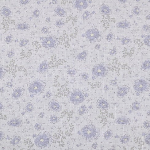 Gray Japanese Style Retro Floral! 1 Meter Medium Summer Slub Cotton Floral Fabric by Yard, Yardage Cotton Fabrics Style Garments, Bags