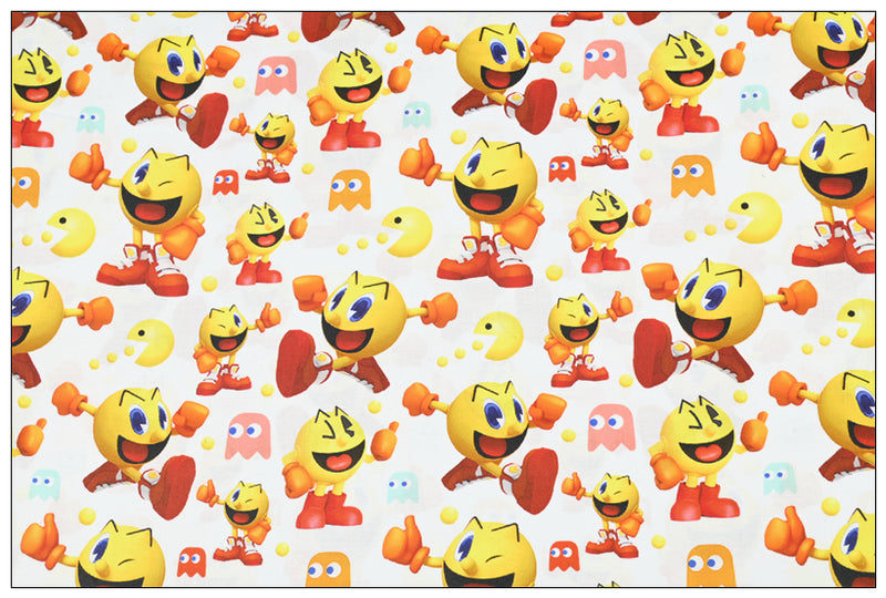 Pac-man the Game Anime! 1 Yard Printed Cotton Fabric, Fabric by Yard, Yardage Bag Fabrics, Children Fabrics, Kids, Japanese