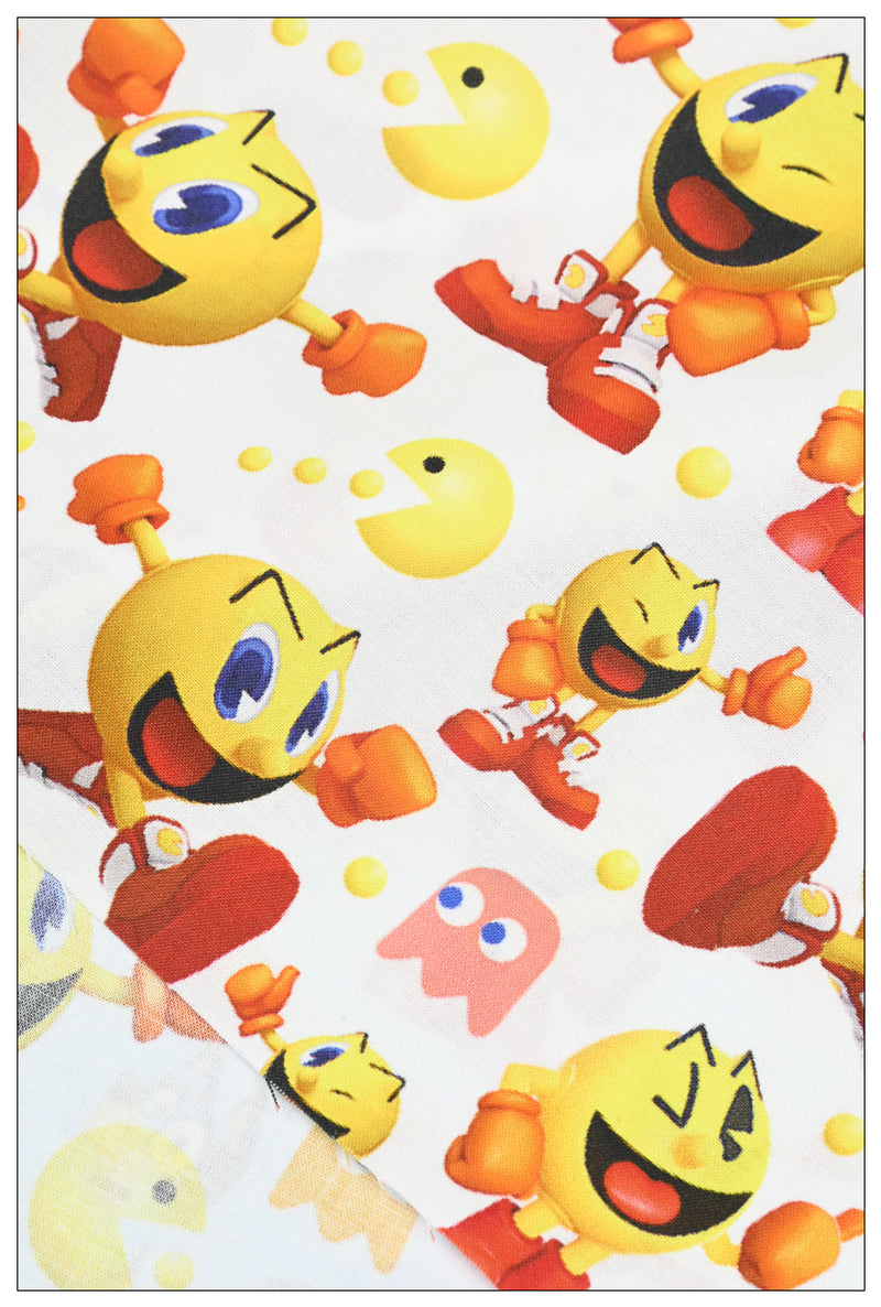 Pac-man the Game Anime! 1 Yard Printed Cotton Fabric, Fabric by Yard, Yardage Bag Fabrics, Children Fabrics, Kids, Japanese