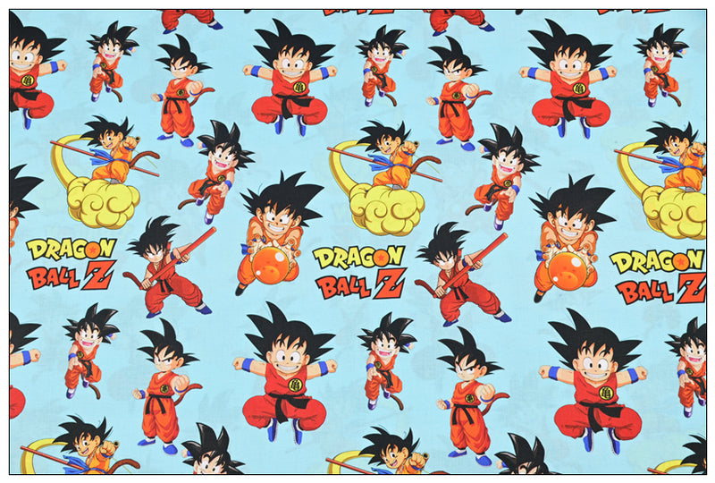 Retro Anime Dragon Ball Z blue! 1 Yard Printed Cotton Fabric, Fabric by Yard, Yardage Bag Fabrics, Children Fabrics, Kids, Japanese