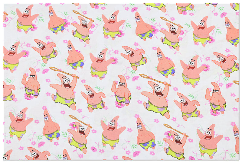 Patrick Star the SpongeBob! 1 Yard Plain Cotton Fabric by Yard, Yardage Cotton Fabrics for Style Craft Bags