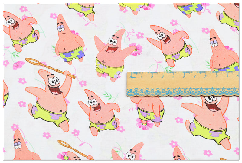 Patrick Star the SpongeBob! 1 Yard Plain Cotton Fabric by Yard, Yardage Cotton Fabrics for Style Craft Bags