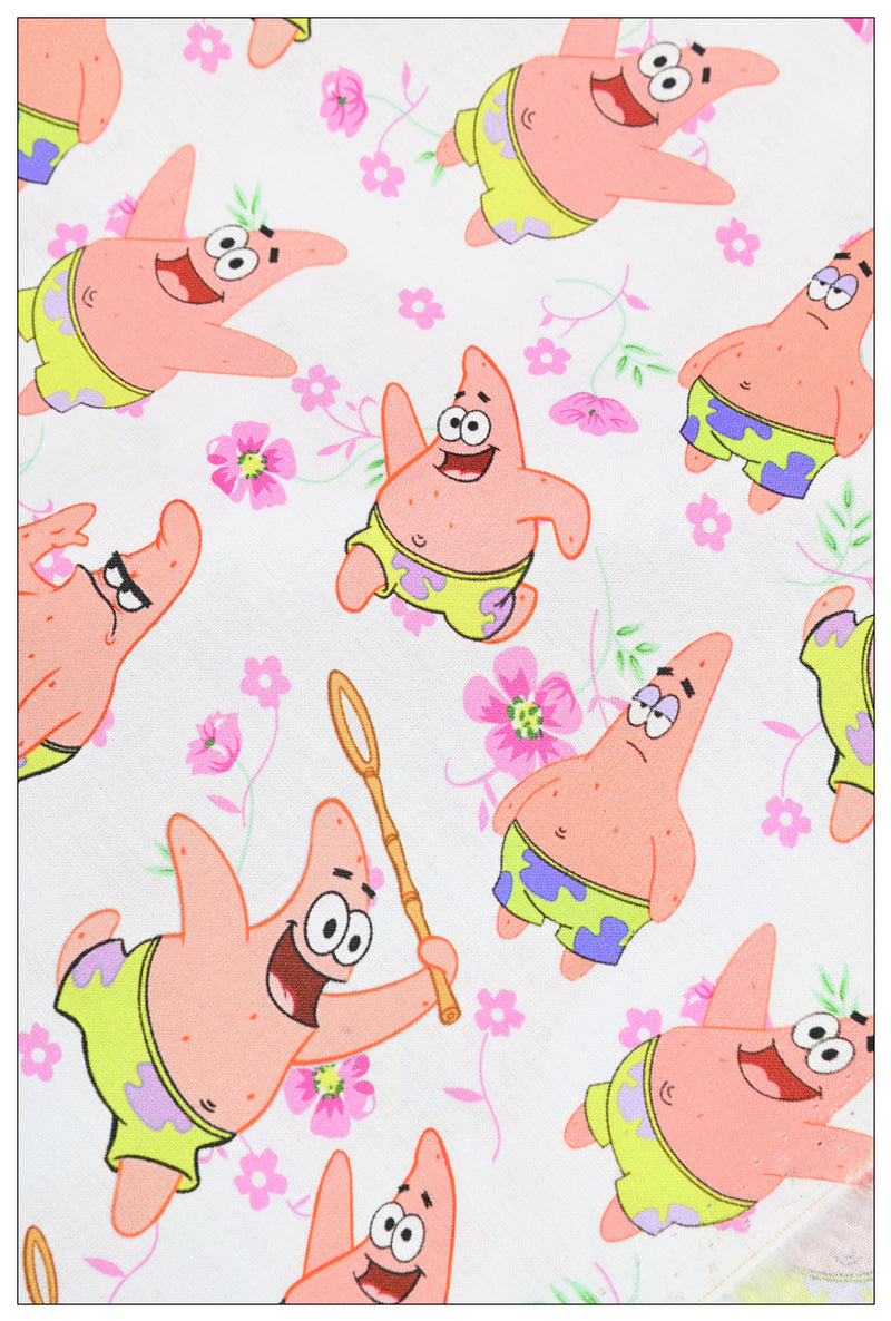 Patrick Star the SpongeBob! 1 Yard Plain Cotton Fabric by Yard, Yardage Cotton Fabrics for Style Craft Bags