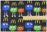 McDonald's Toys Black ! 1 Yard Medium Thickness Cotton Fabric, Fabric by Yard, Yardage Cotton Fabrics for Style Clothes, Bags