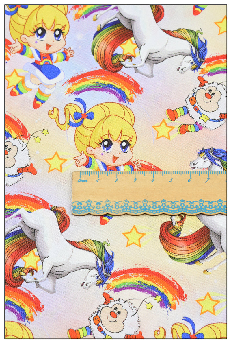 Unicorns Rainbow Brit 2 prints! 1 Yard Printed Cotton Fabric, Fabric by Yard, Yardage Bag Fabrics, Children Fabrics, Kids, Japanese