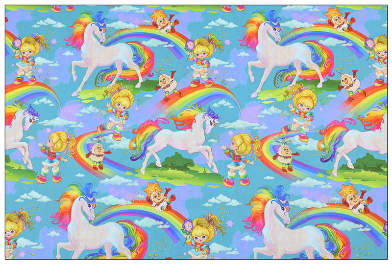 Unicorns Rainbow Brit 2 prints! 1 Yard Printed Cotton Fabric, Fabric by Yard, Yardage Bag Fabrics, Children Fabrics, Kids, Japanese