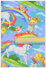 Unicorns Rainbow Brit 2 prints! 1 Yard Printed Cotton Fabric, Fabric by Yard, Yardage Bag Fabrics, Children Fabrics, Kids, Japanese