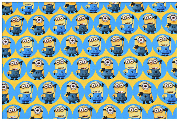 the Yellow Minions blue! 1 Yard Medium Thickness  Cotton Fabric, Fabric by Yard, Yardage Cotton Fabrics for  Style Garments, Bags Yellow