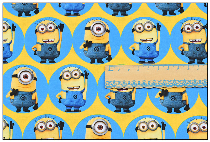 the Yellow Minions blue! 1 Yard Medium Thickness  Cotton Fabric, Fabric by Yard, Yardage Cotton Fabrics for  Style Garments, Bags Yellow