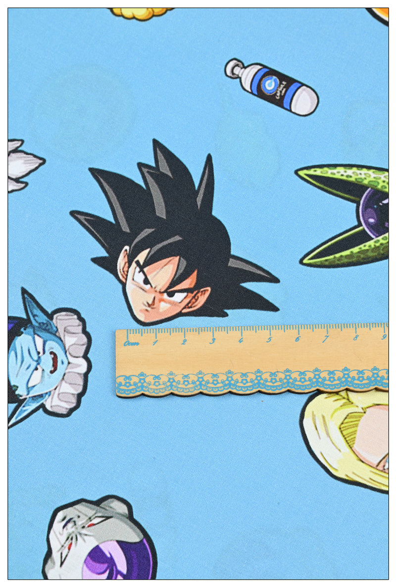 Retro Anime Dragon Ball Z blue! 1 Yard Printed Cotton Fabric, Fabric by Yard, Yardage Bag Fabrics, Children Fabrics, Kids, Japanese