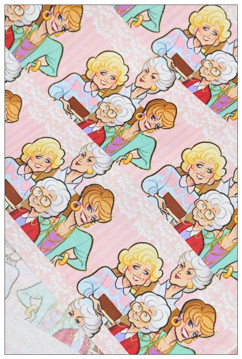 Golden Girls Cartoon! 1 Yard MediumThickness Cotton Fabric by Yard, Yardage Cotton Fabrics for  Style Garments, Bags Yellow