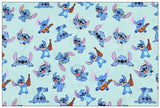 Stitch the Cartoon 4 prints blue! 1 Yard Printed Cotton Fabric by Yard, Yardage Fabrics, Children  Kids 2103