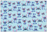 Stitch the Cartoon 4 prints blue! 1 Yard Printed Cotton Fabric by Yard, Yardage Fabrics, Children  Kids 2103