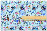 Stitch the Cartoon 4 prints blue! 1 Yard Printed Cotton Fabric by Yard, Yardage Fabrics, Children  Kids 2103