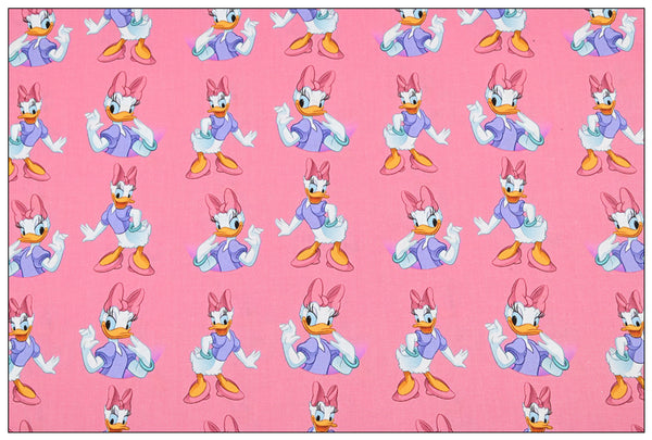 Daisy Duck pink ! 1 Yard Plain Cotton Fabric by Yard, Yardage Cotton Fabrics for Style Craft Bags