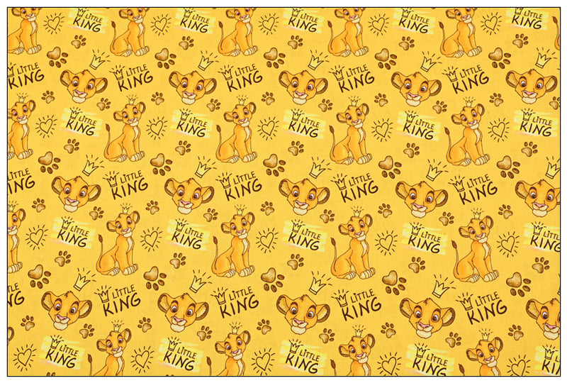 Hakuma Matata Simba the Lion King 2 prints! 1 Meter Medium Thickness  Cotton Fabric, Fabric by Yard, Yardage Cotton Fabrics for Garments, Bags Yellow