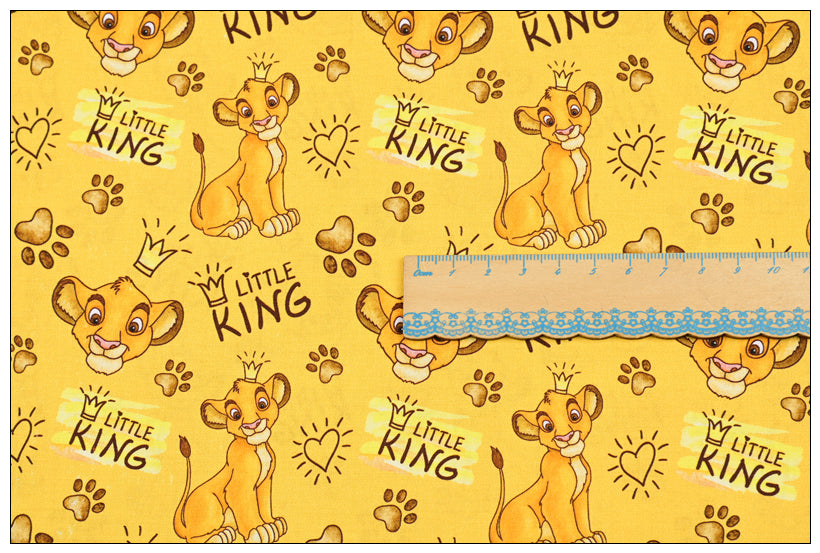 Hakuma Matata Simba the Lion King 2 prints! 1 Meter Medium Thickness  Cotton Fabric, Fabric by Yard, Yardage Cotton Fabrics for Garments, Bags Yellow