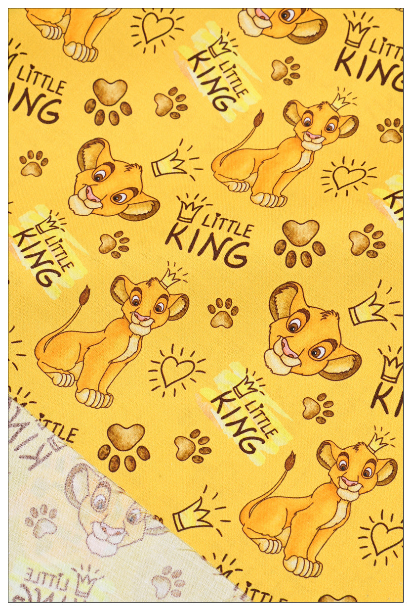 Hakuma Matata Simba the Lion King 2 prints! 1 Meter Medium Thickness  Cotton Fabric, Fabric by Yard, Yardage Cotton Fabrics for Garments, Bags Yellow