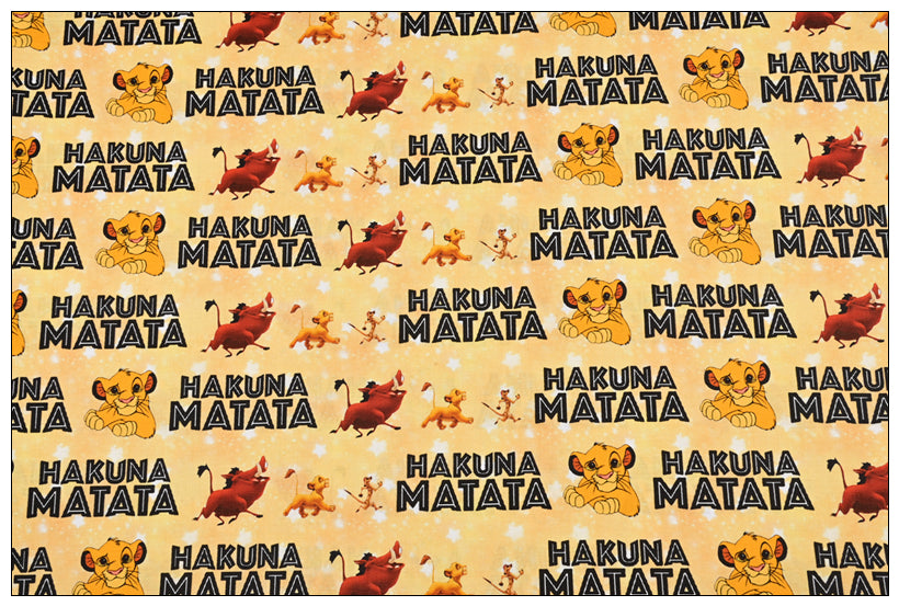 Hakuma Matata Simba the Lion King 2 prints! 1 Meter Medium Thickness  Cotton Fabric, Fabric by Yard, Yardage Cotton Fabrics for Garments, Bags Yellow